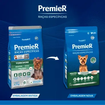 Nova embalagem Racao Premier Racas Especificas Yorkshire Adultos